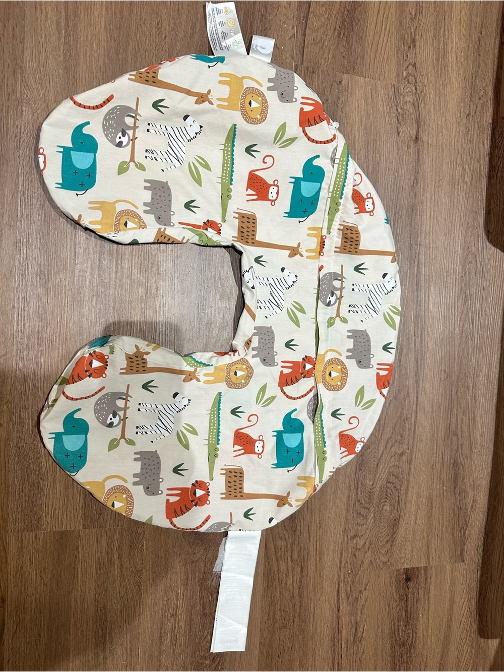 Boppy Nursing Pillow Cover - Cream with Teal Orange Green and Gray Animal Print